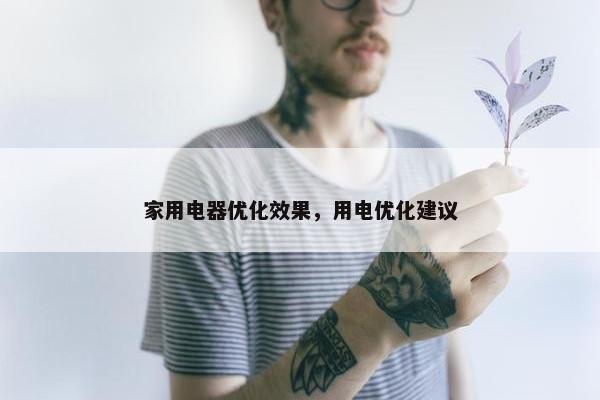 家用电器优化效果，用电优化建议
