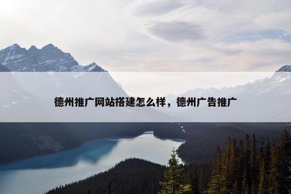 德州推广网站搭建怎么样，德州广告推广