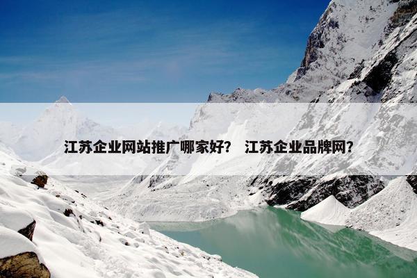 江苏企业网站推广哪家好？ 江苏企业品牌网？