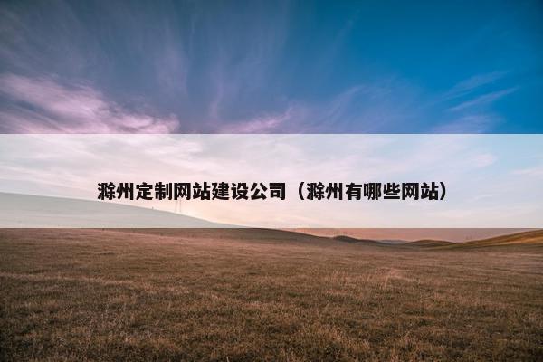 滁州定制网站建设公司（滁州有哪些网站）