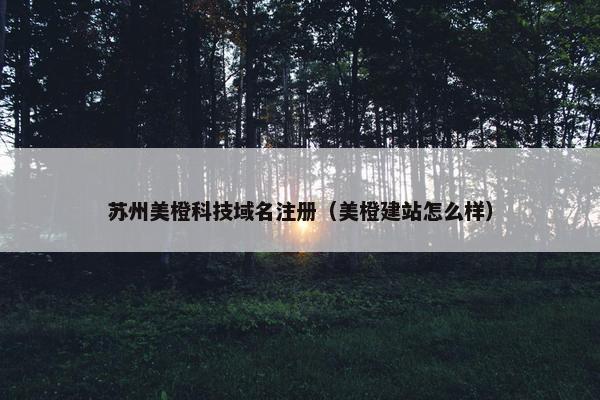 苏州美橙科技域名注册（美橙建站怎么样）