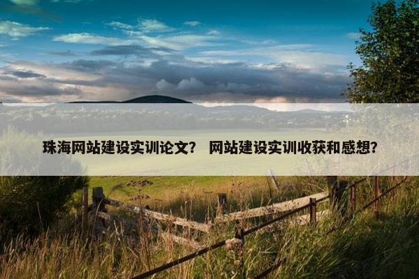 珠海网站建设实训论文？ 网站建设实训收获和感想？