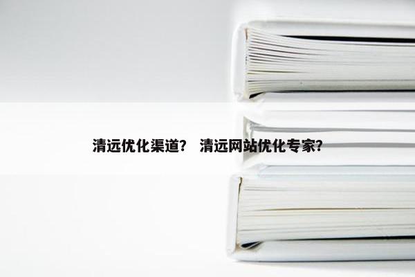 清远优化渠道？ 清远网站优化专家？