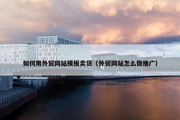 如何用外贸网站模板卖货（外贸网站怎么做推广）