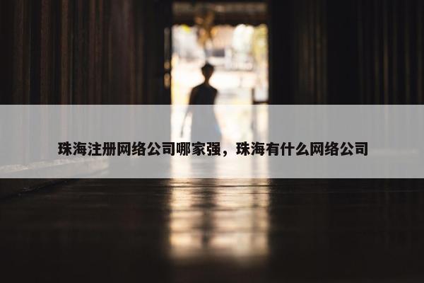 珠海注册网络公司哪家强，珠海有什么网络公司