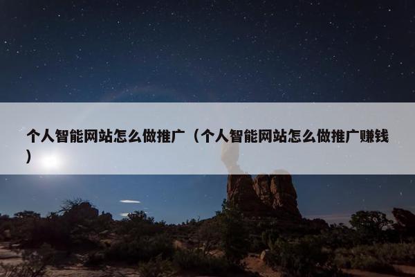 个人智能网站怎么做推广（个人智能网站怎么做推广赚钱）
