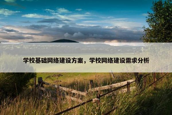 学校基础网络建设方案，学校网络建设需求分析