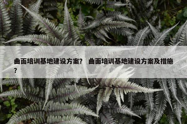 曲面培训基地建设方案？ 曲面培训基地建设方案及措施？