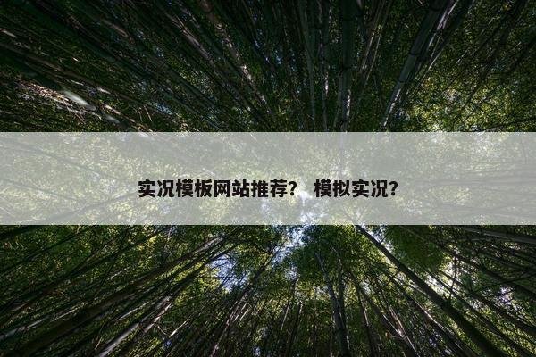 实况模板网站推荐？ 模拟实况？
