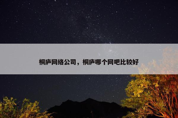 桐庐网络公司，桐庐哪个网吧比较好