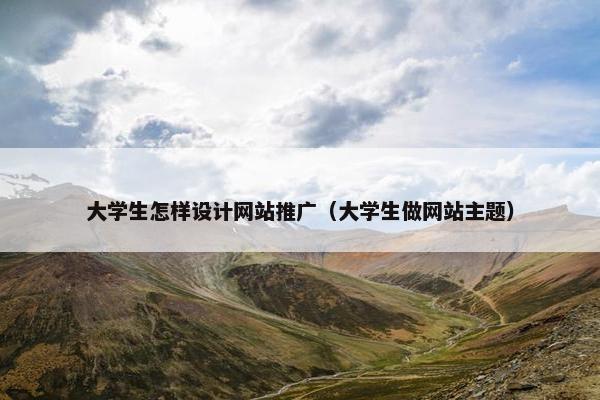 大学生怎样设计网站推广（大学生做网站主题）