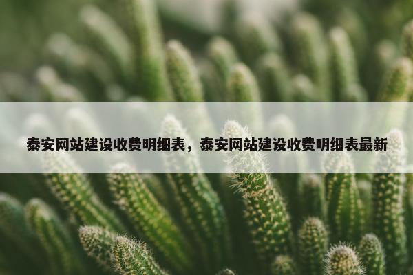 泰安网站建设收费明细表，泰安网站建设收费明细表最新