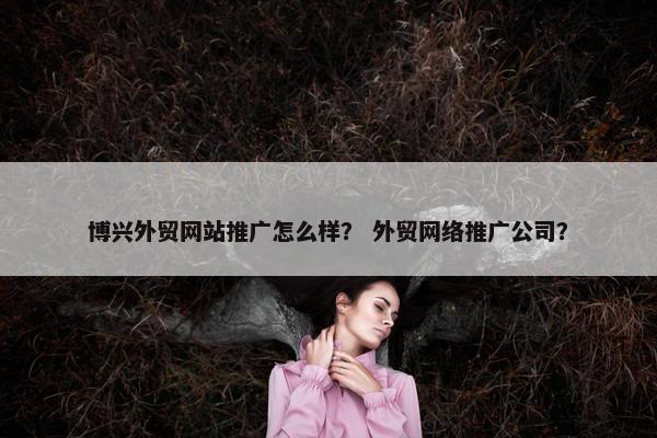 博兴外贸网站推广怎么样？ 外贸网络推广公司？