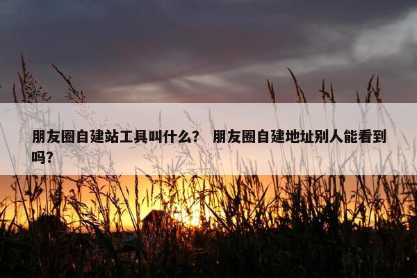 朋友圈自建站工具叫什么？ 朋友圈自建地址别人能看到吗？