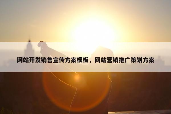 网站开发销售宣传方案模板，网站营销推广策划方案