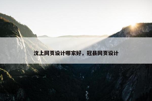 汶上网页设计哪家好，冠县网页设计