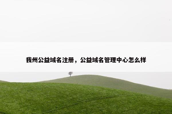 我州公益域名注册，公益域名管理中心怎么样