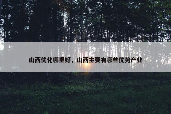 山西优化哪里好，山西主要有哪些优势产业