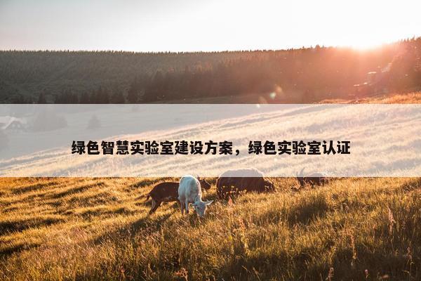 绿色智慧实验室建设方案，绿色实验室认证