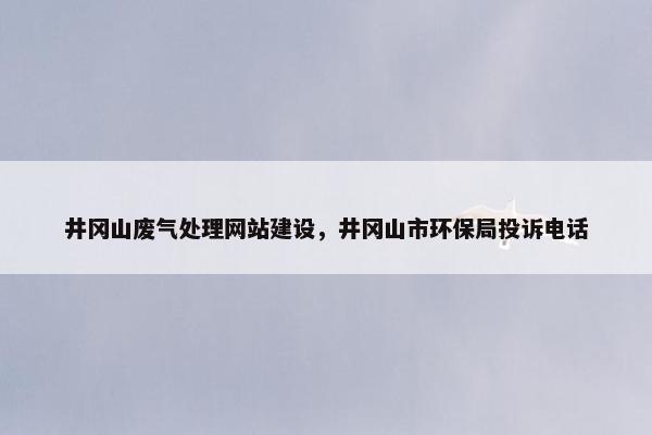 井冈山废气处理网站建设，井冈山市环保局投诉电话