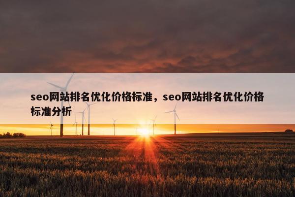 seo网站排名优化价格标准，seo网站排名优化价格标准分析