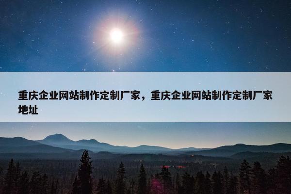 重庆企业网站制作定制厂家，重庆企业网站制作定制厂家地址