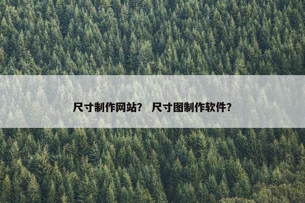 尺寸制作网站？ 尺寸图制作软件？