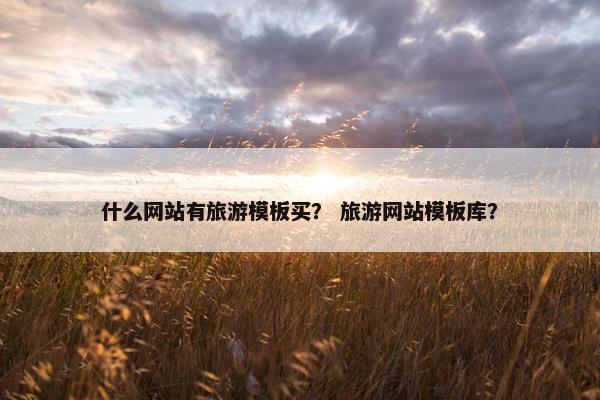 什么网站有旅游模板买？ 旅游网站模板库？
