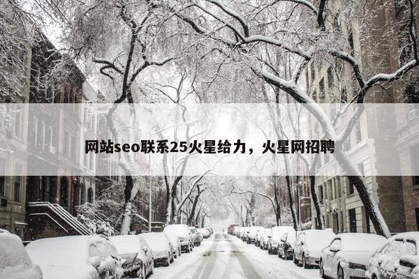 网站seo联系25火星给力，火星网招聘