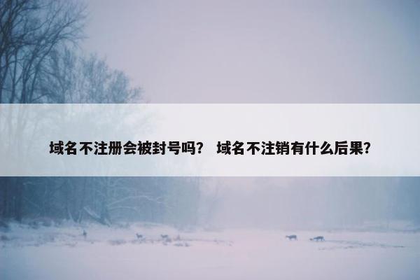 域名不注册会被封号吗？ 域名不注销有什么后果？