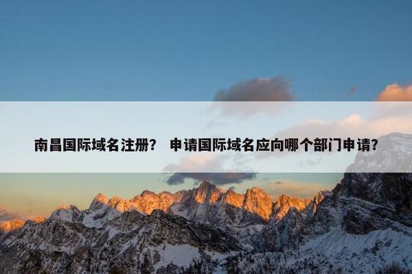 南昌国际域名注册？ 申请国际域名应向哪个部门申请？