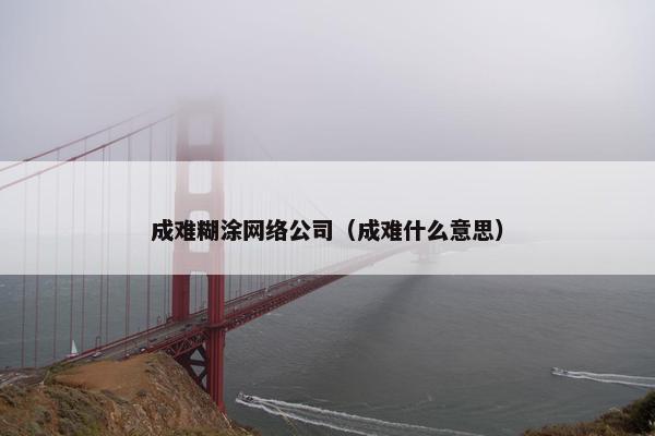 成难糊涂网络公司（成难什么意思）