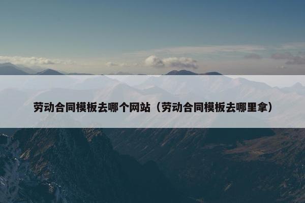劳动合同模板去哪个网站（劳动合同模板去哪里拿）
