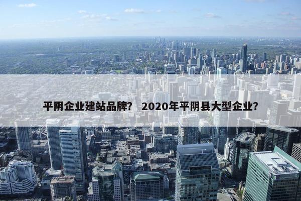 平阴企业建站品牌？ 2020年平阴县大型企业？