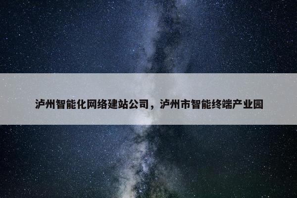 泸州智能化网络建站公司，泸州市智能终端产业园
