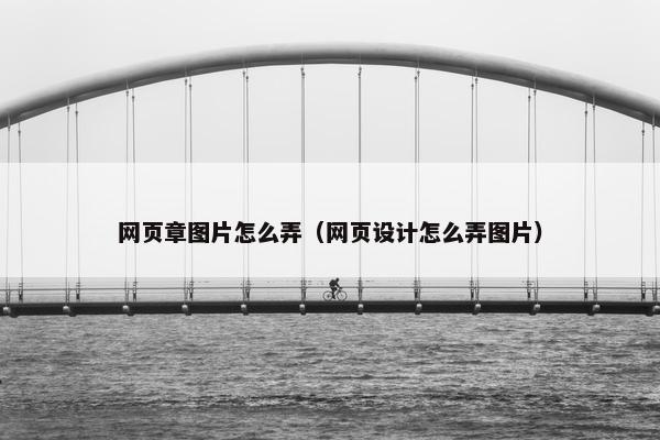 网页章图片怎么弄（网页设计怎么弄图片）