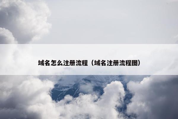 域名怎么注册流程（域名注册流程图）