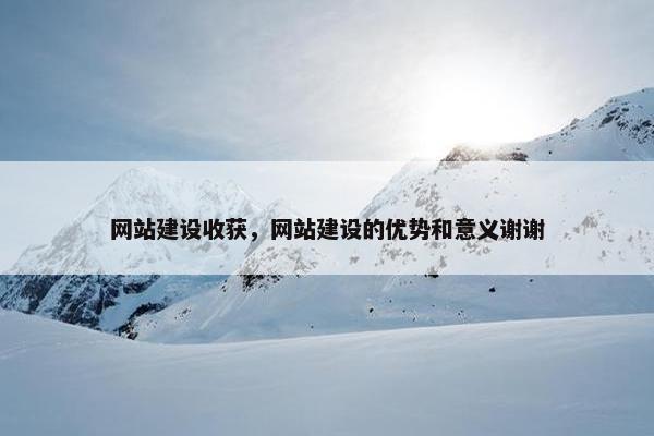 网站建设收获，网站建设的优势和意义谢谢