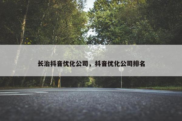 长治抖音优化公司，抖音优化公司排名