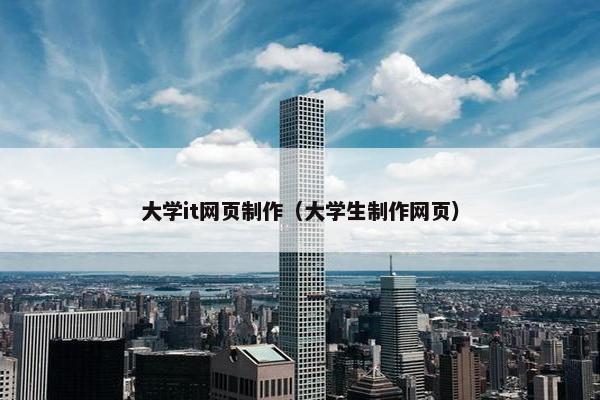大学it网页制作（大学生制作网页）