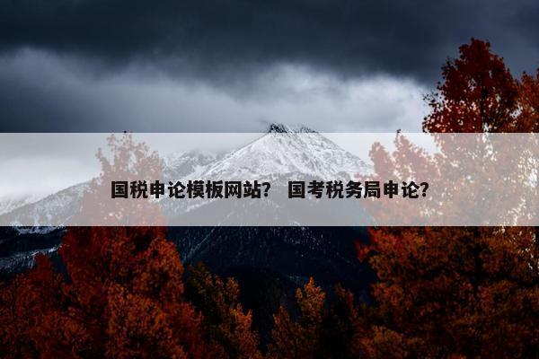 国税申论模板网站？ 国考税务局申论？