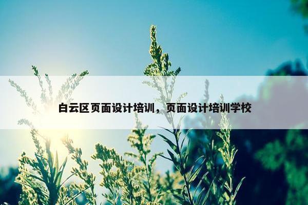 白云区页面设计培训，页面设计培训学校