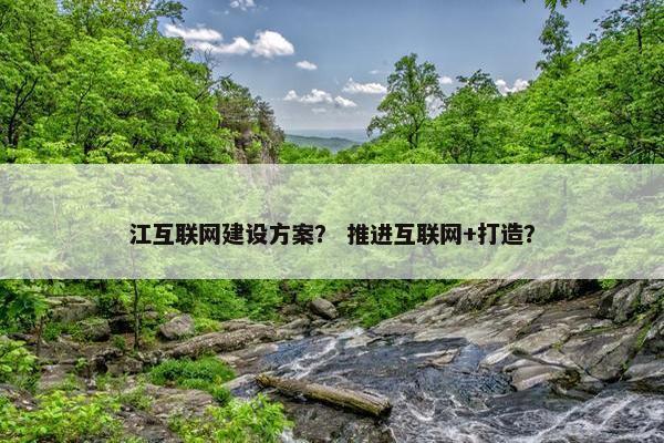 江互联网建设方案？ 推进互联网+打造？