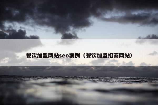 餐饮加盟网站seo案例（餐饮加盟招商网站）