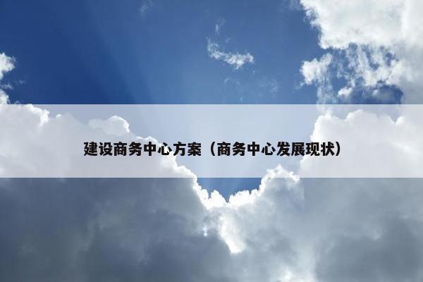 建设商务中心方案（商务中心发展现状）