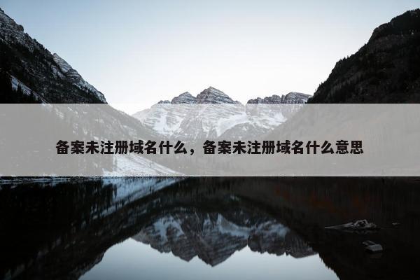 备案未注册域名什么，备案未注册域名什么意思