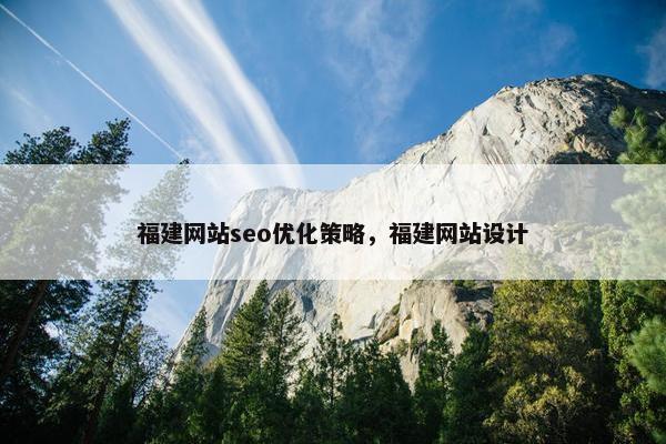 福建网站seo优化策略，福建网站设计