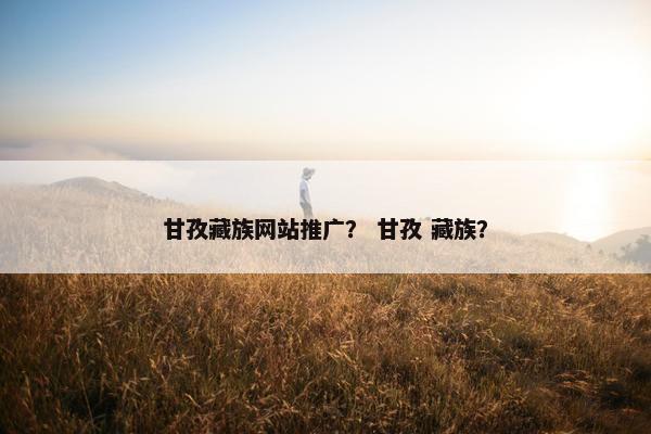 甘孜藏族网站推广？ 甘孜 藏族？