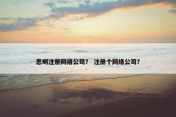思明注册网络公司？ 注册个网络公司？