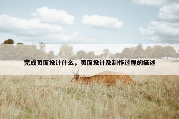 完成页面设计什么，页面设计及制作过程的描述